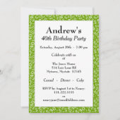 Invitation Fête du 40e anniversaire, Motif de numéro vert/bla (Devant)