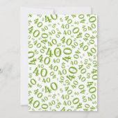 Invitation Fête du 40e anniversaire, Motif de numéro vert/bla (Dos)