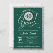 Invitation Fête du 40e anniversaire - N'IMPORTE QUEL ÂGE Vert (Devant)