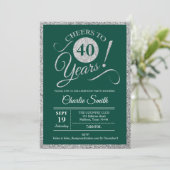 Invitation Fête du 40e anniversaire - N'IMPORTE QUEL ÂGE Vert (Debout devant)
