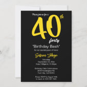 Invitation Fête du 40e anniversaire | PERSONNALISER (Devant)
