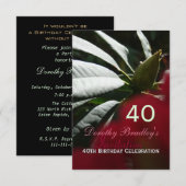 Invitation Fête du 40e anniversaire Rhododendron Custom (Devant / Derrière)