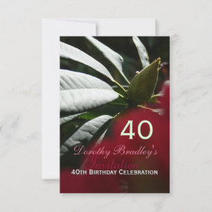 Invitation Fête du 40e anniversaire Rhododendron Custom