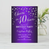 Invitation Fête du 40e anniversaire - Silver Purple (Debout devant)