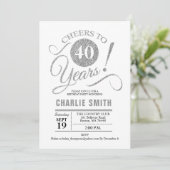 Invitation Fête du 40e anniversaire - Silver White (Debout devant)