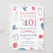 Invitation Fête du 40e anniversaire, Soeurs et bières (Devant)