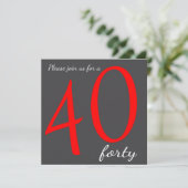 Invitation Fête du 40e anniversaire | Texte do-it-yourself (Debout devant)