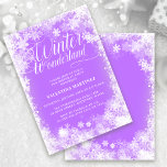 Invitation Fête du 40e anniversaire Wonderland Winter Wonderl<br><div class="desc">Elégante invitation à l'hiver merveilleux 40ème anniversaire présente de belles calligraphies entourées d'un flocon de neige luxuriant et d'une bordure de neige. Les flocons de neige éclatent contre l'arrière - plan mauve assez mou. Vous pouvez modifier la couleur arrière - plan en n'importe quelle couleur. Winter Wonderland ne peut pas...</div>