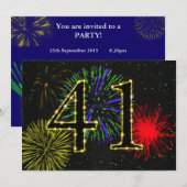 Invitation fête du 41e anniversaire invitez (Devant / Derrière)