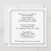 Invitation Fête du 43ème anniversaire : Art Déco Style avec N (Dos)