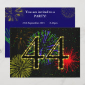 Invitation Fête du 44e anniversaire (Devant / Derrière)