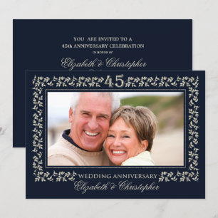 Invitation Fête du 45e anniversaire de mariage Photo person