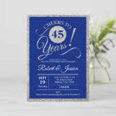 Invitation Fête du 45e anniversaire - Sapphire Blue Silver (Debout devant)