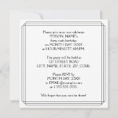 Invitation Fête du 46e anniversaire : Art Déco Style avec nom (Dos)