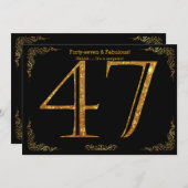 Invitation fête du 47e anniversaire, styl Gatsby, parties sci (Devant / Derrière)