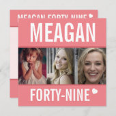 Invitation fête du 49e anniversaire fête fête de célébration  (Devant / Derrière)