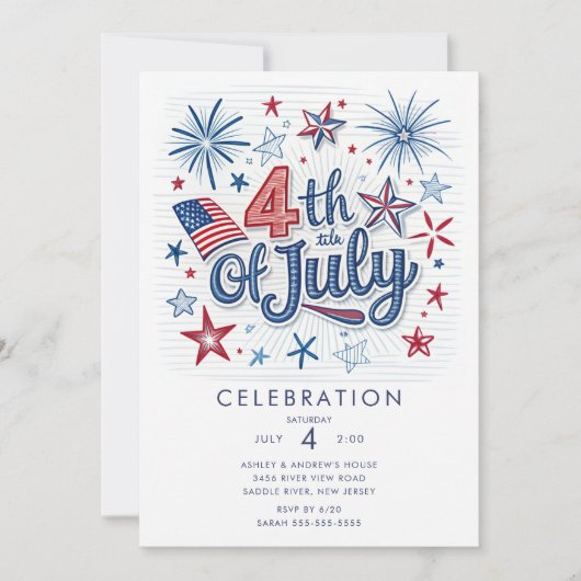 Invitation Fête du 4 juillet (Devant)
