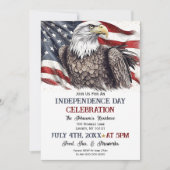 Invitation Fête du 4 juillet à l'aquarelle (Devant)