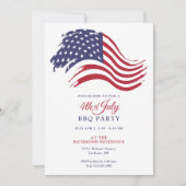 Invitation Fête du 4 juillet avec drapeau américain (Devant)