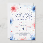 Invitation Fête du 4 juillet avec feu d'artifice (Devant)