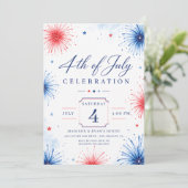 Invitation Fête du 4 juillet avec feu d'artifice (Debout devant)
