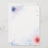 Invitation Fête du 4 juillet avec feu d'artifice (Dos)