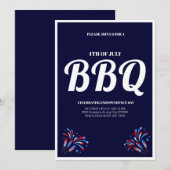 Invitation Fête du 4 juillet avec feu d'artifice et BBQ (Devant / Derrière)