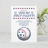 Invitation Fête du 4 juillet Baseball (Debout devant)