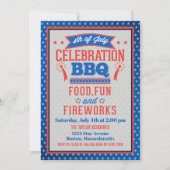 Invitation Fête du 4 juillet BBQ Party (Devant)