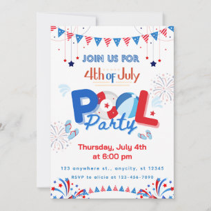 Invitation Fête du 4 juillet personnalisable