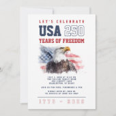 Invitation Fête du 4 juillet pour le 250e anniversaire des Ét (Devant)