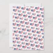 Invitation Fête du 4 juillet Rouge Blanc Bleu (Dos)