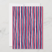 Invitation Fête du 4 juillet Rouge Blanc Bleu Patriotique (Dos)