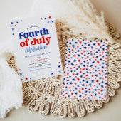 Invitation Fête du 4 juillet rouge, blanc et bleu