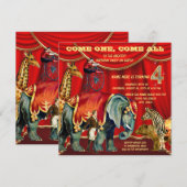 Invitation Fête du 4e anniversaire (Devant / Derrière)