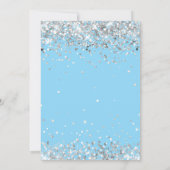 Invitation Fête du 4e anniversaire en argent bleu clair (Dos)