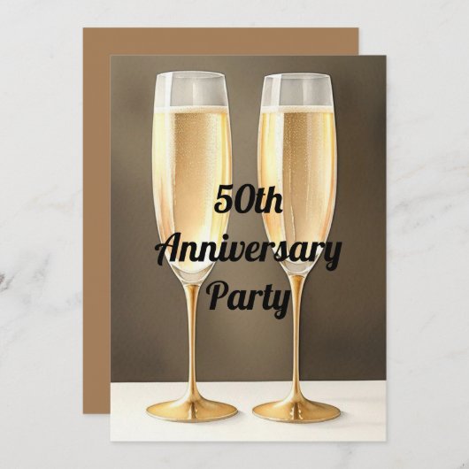 Invitation Fête du 50e anniversaire (Devant / Derrière)