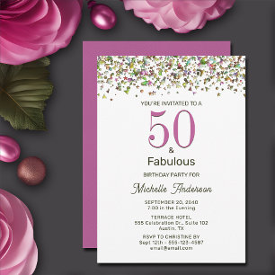 Invitation Fête du 50e anniversaire "50 et fabuleux"