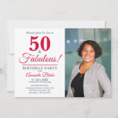 Invitation Fête du 50e anniversaire, 50 et fabuleux ! Photo (Devant)