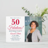 Invitation Fête du 50e anniversaire, 50 et fabuleux ! Photo (Debout devant)