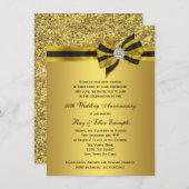 Invitation Fête du 50e anniversaire avec un élégant arc doré (Devant / Derrière)