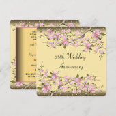 Invitation Fête du 50e anniversaire Cerisier Fleur d'Or (Devant / Derrière)