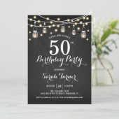 Invitation Fête du 50e anniversaire - Chalkboard (Debout devant)