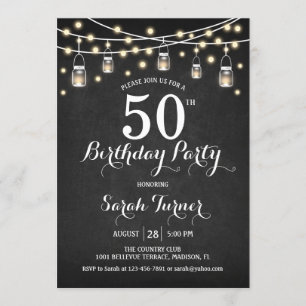 Invitation Fête du 50e anniversaire - Chalkboard