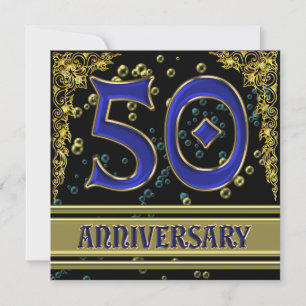 Invitation Fête du 50e anniversaire de Black and Gold