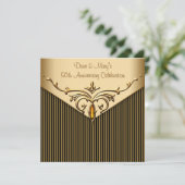Invitation Fête du 50e anniversaire de Gold Stripe Gold (Debout devant)