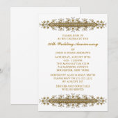 Invitation Fête du 50e anniversaire de la feuille de fleur d' (Devant / Derrière)