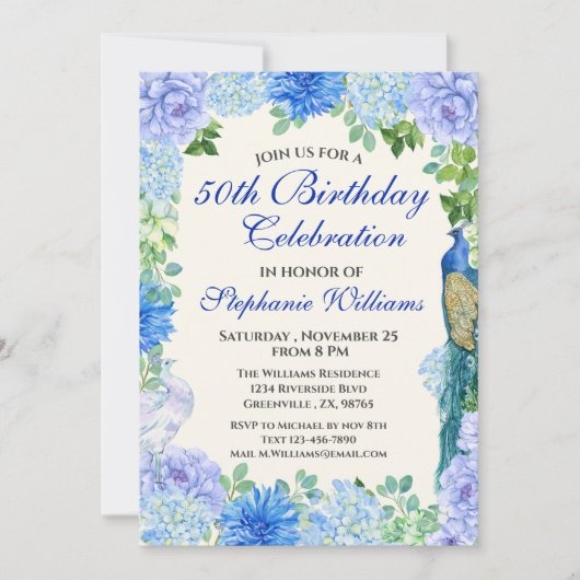 Invitation Fête du 50e anniversaire de la frontière florale b (Devant)