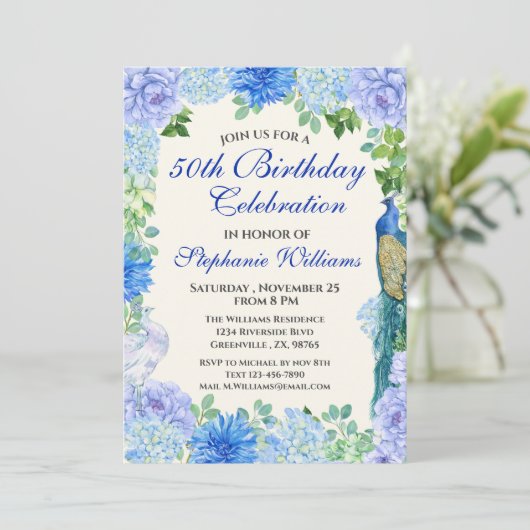 Invitation Fête du 50e anniversaire de la frontière florale b (Debout devant)