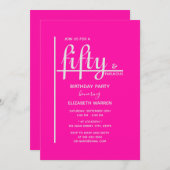 Invitation fête du 50e anniversaire de la Hot Pink (Devant / Derrière)